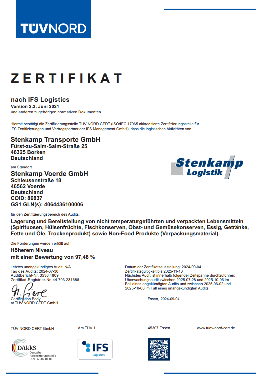 IFS-Zertifikat Voerde 2024