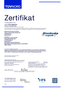 IFS Logistics V3 Zertifikat 2025 - Logistik